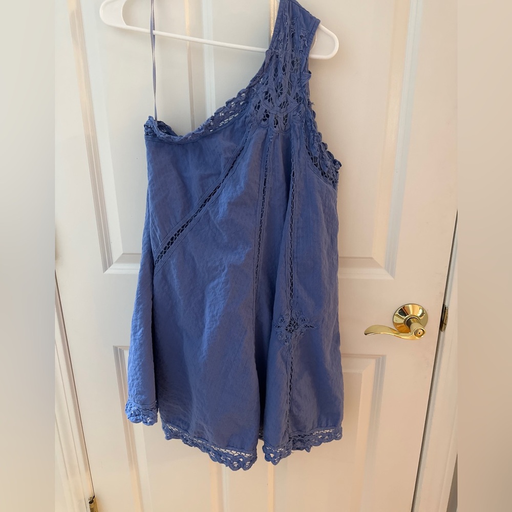 Free people linen Colton blend one shoulder dress. XS
